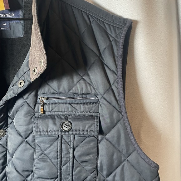 Cremieux Mens XXL Quilted Field Jacket Brown Corduroy Collar "38 Crest" Logo - Picture 14 of 16